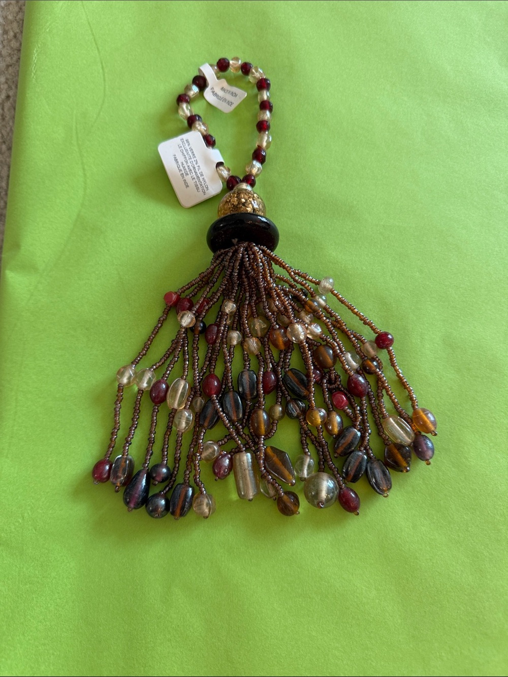 Beaded Tassel Multicolor Tie Back